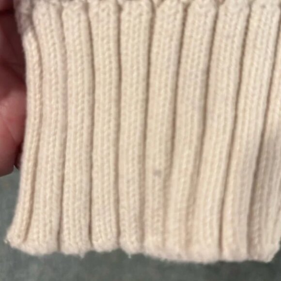 LOFT Cotton V Neck Sweater Beige with stripes Size XL - Picture 4 of 9